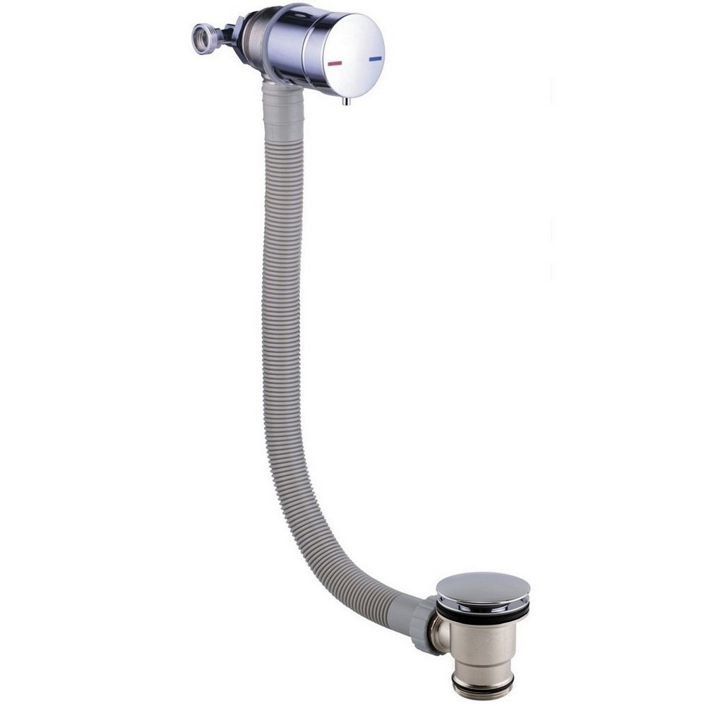 Scudo Overflow Bath Filler with Waste in Chrome