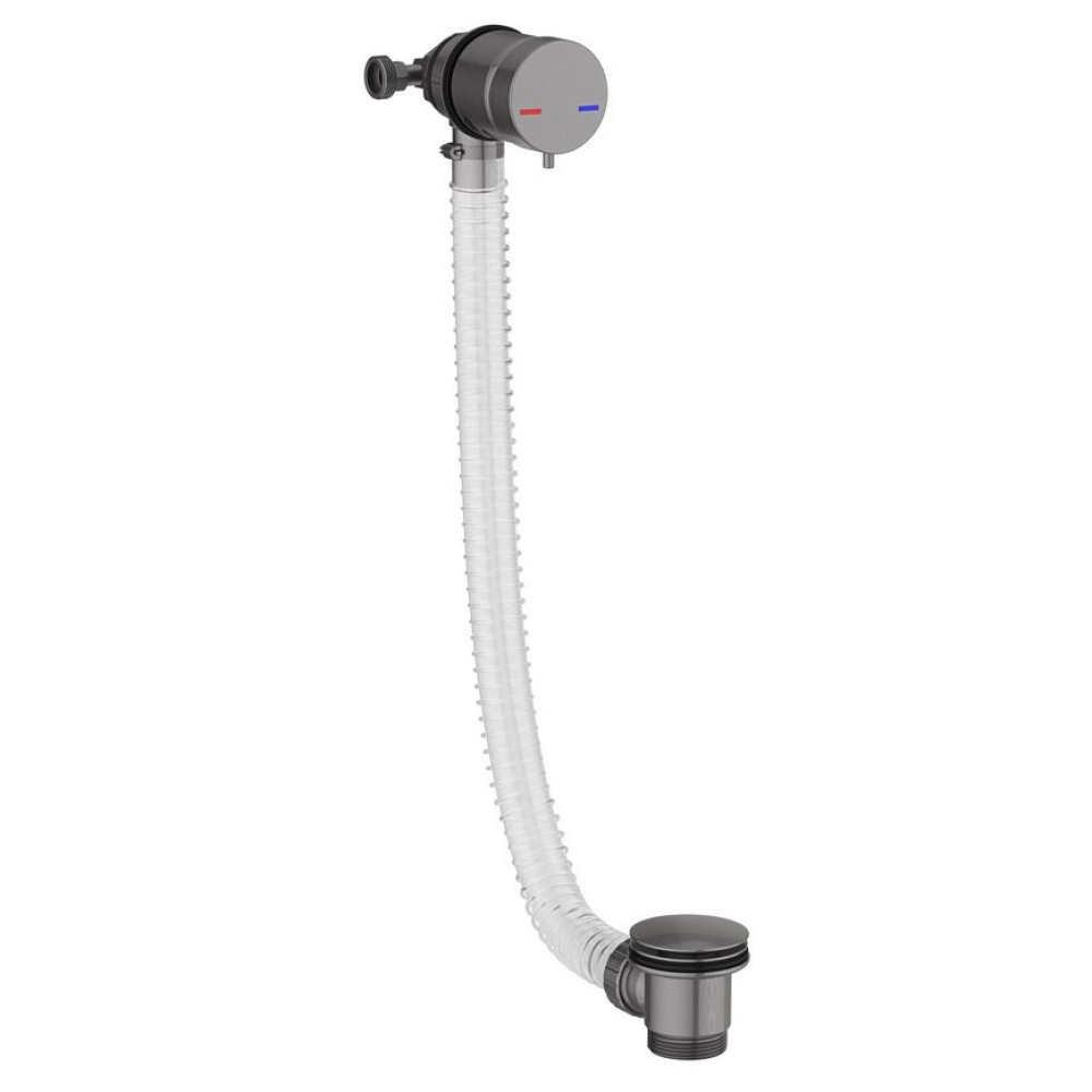 Scudo Overflow Bath Filler with Waste in Gunmetal