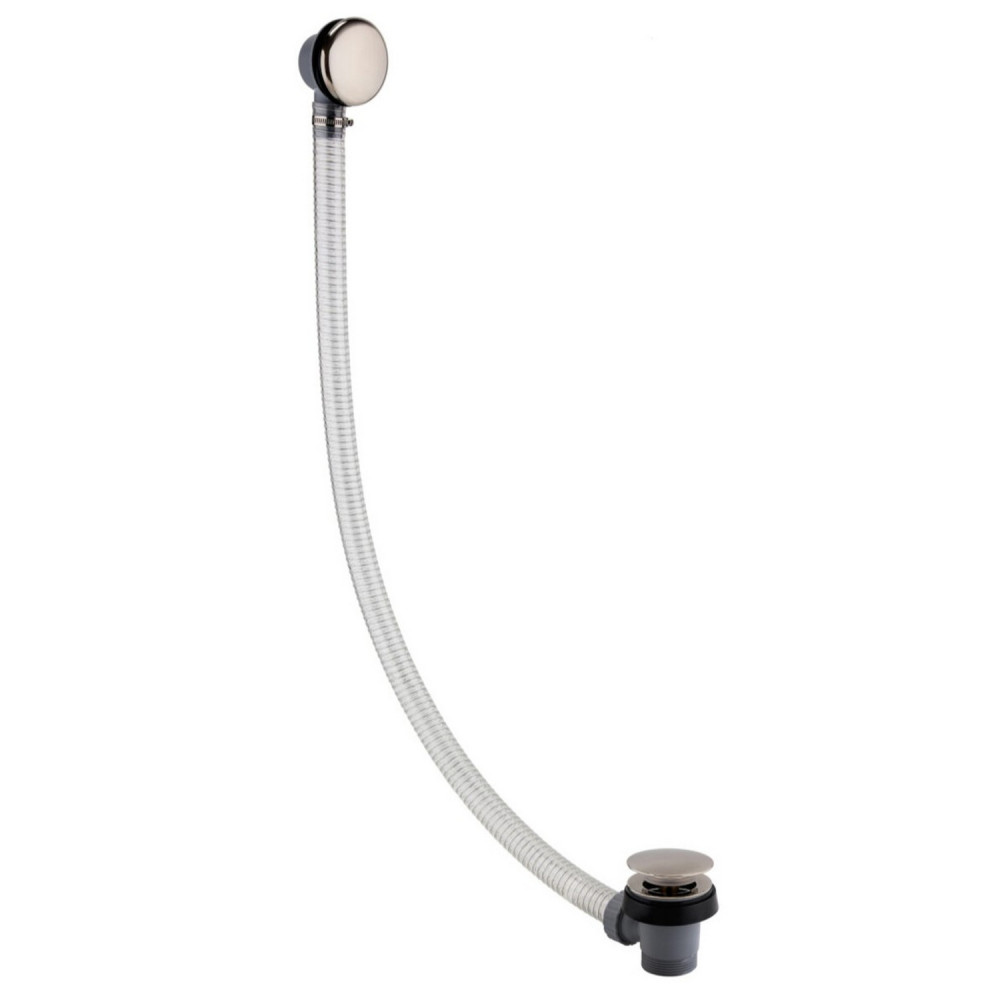 Scudo Pop Up Bath Waste with Overflow in Brushed Nickel