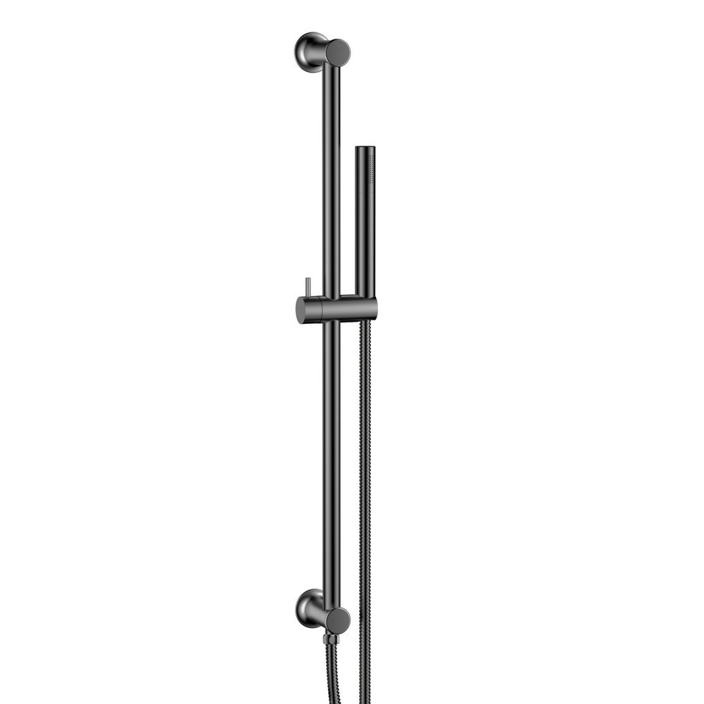 Scudo Riser Rail and Handset with Hose in Gunmetal