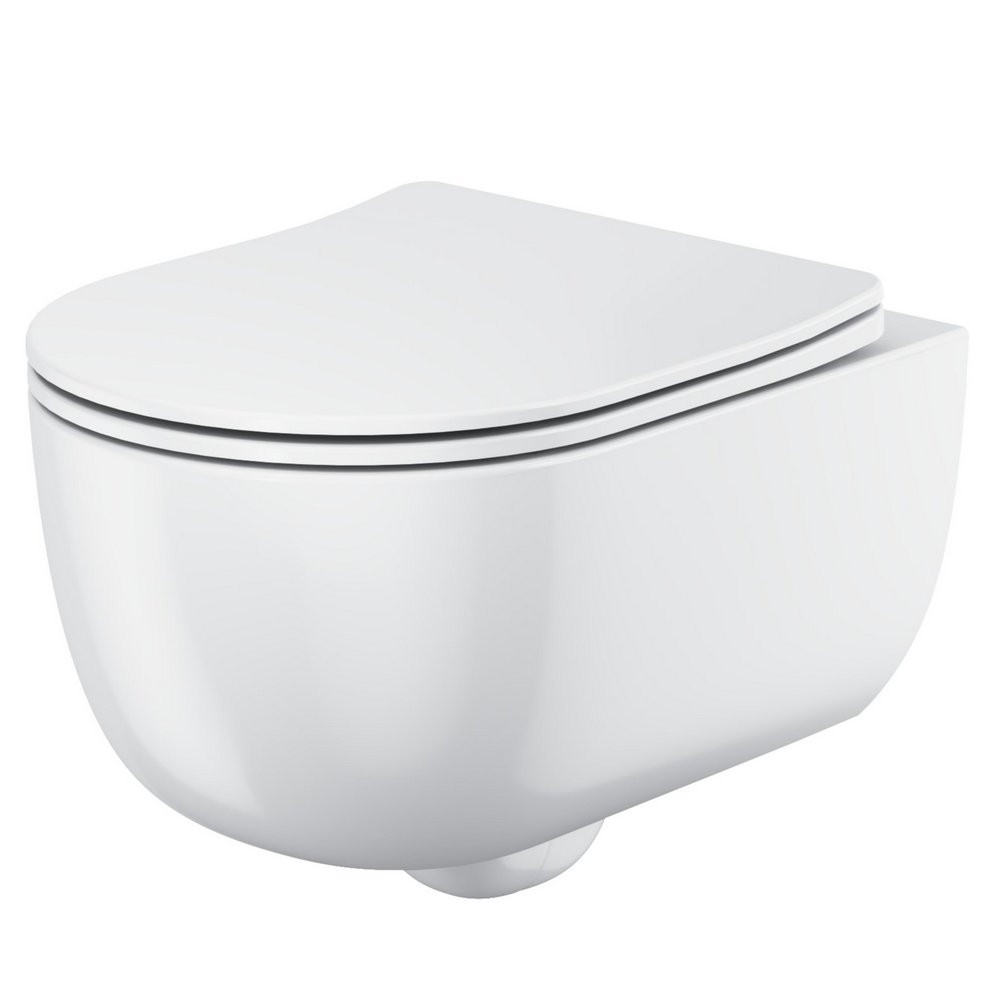Scudo Riviera Rimless Gloss White Round Wall Hung Pan and Seat