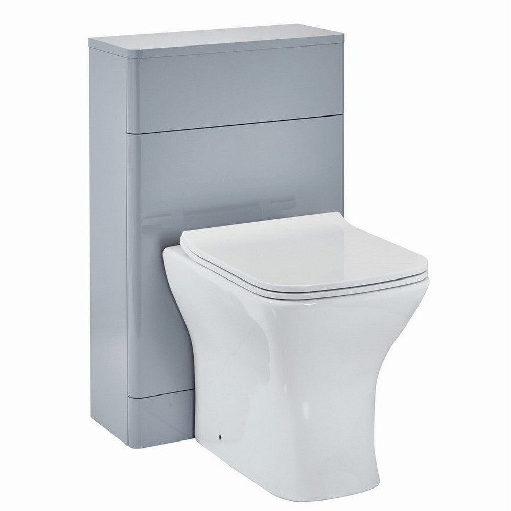 Scudo Rossini 500mm Back to Wall WC Unit in Gloss Pebble Grey