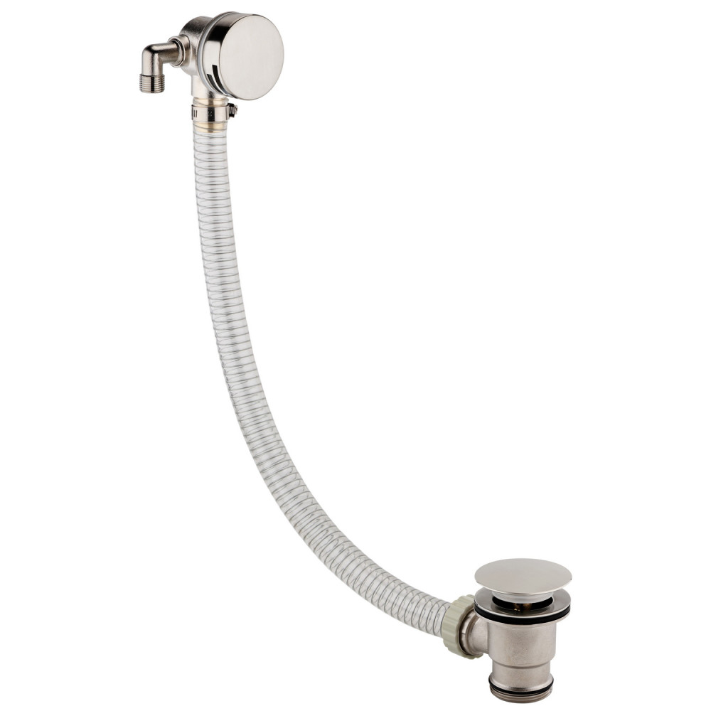Scudo Round Bath Filler with Waste and Overflow in Brushed Nickel