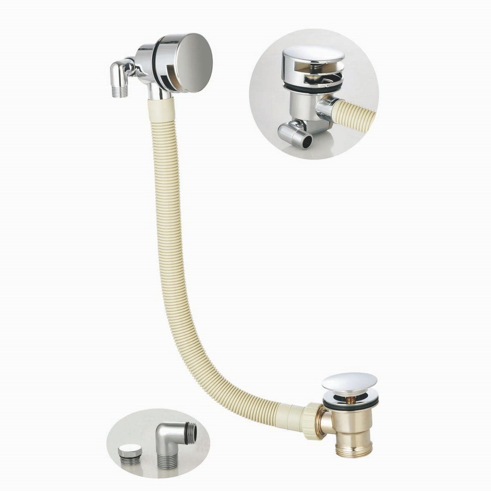 Scudo Round Bath Filler with Waste and Overflow in Chrome