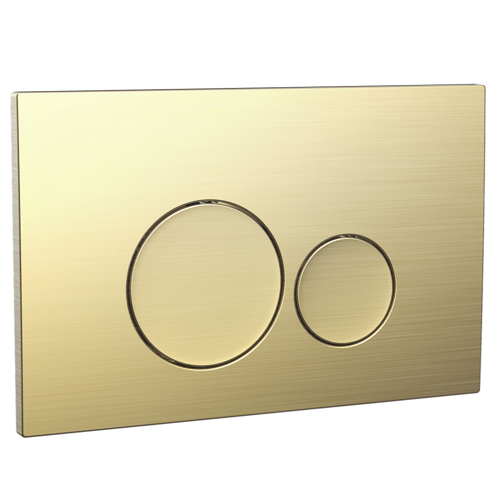 Scudo Round Brushed Brass Dual Flush Button