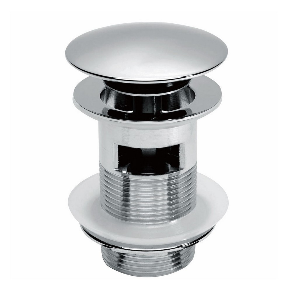 Scudo Round Dome Slotted Sprung Basin Waste in Chrome