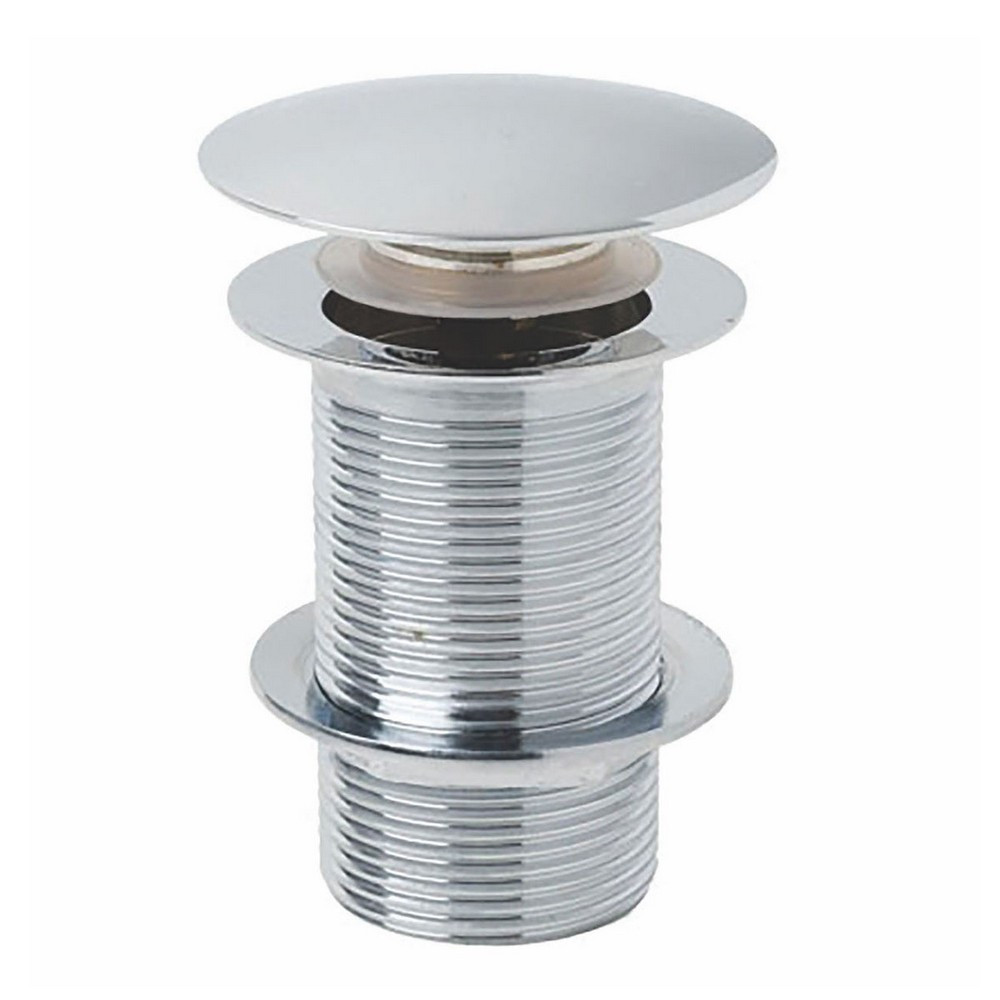 Scudo Rounded Dome Unslotted Sprung Basin Waste in Chrome