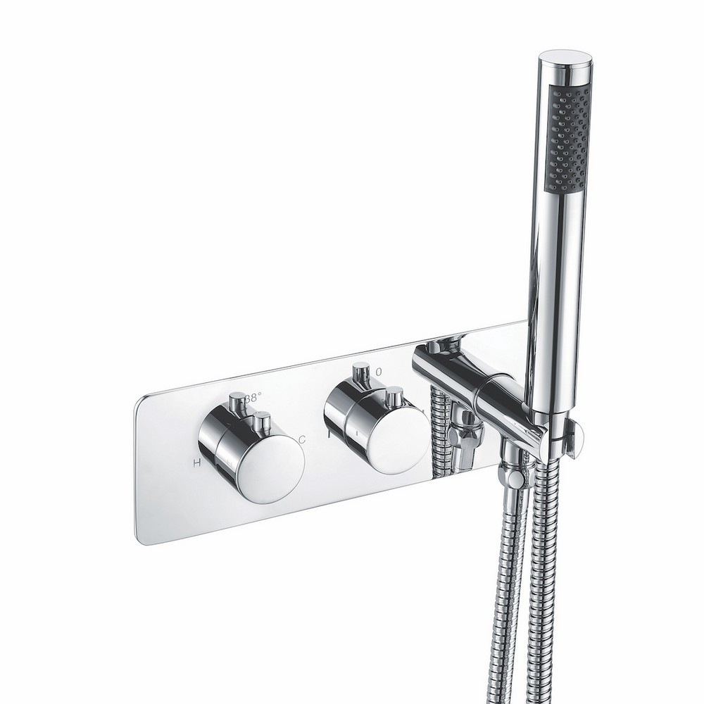 Scudo Rounded Handle Two Outlet Concealed Shower Valve with Diverter in Chrome (1)