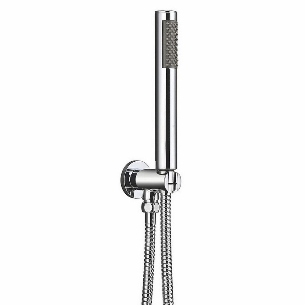 Scudo Rounded Outlet Elbow with Shower Hose and Handset in Chrome (1)