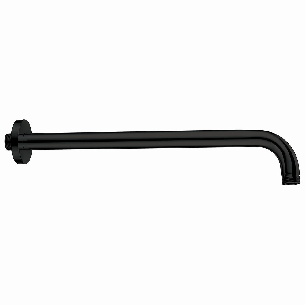 Scudo Rounded Wall Mounted 345mm Shower Arm in Black (1)