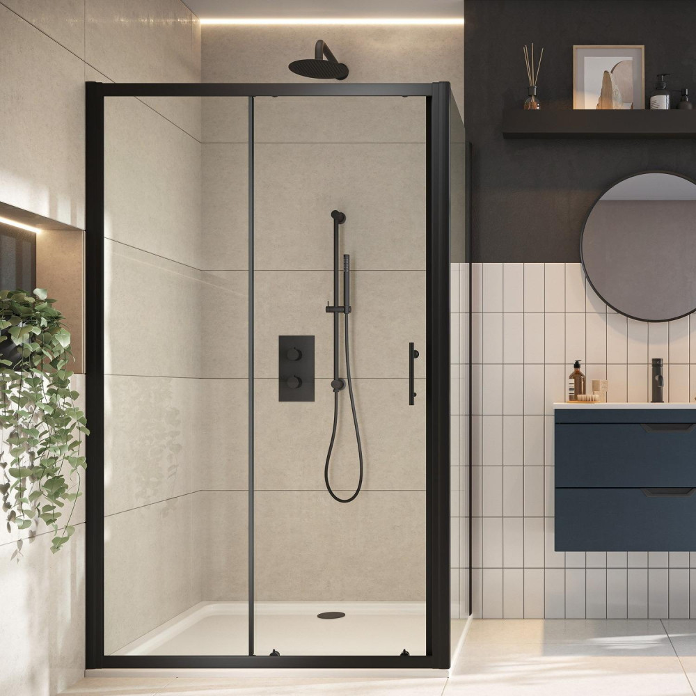 Scudo S6 1200mm Sliding Shower Door in Black