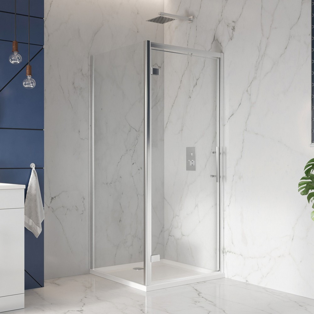Scudo S8 700mm Hinged Shower Door in Chrome (1)