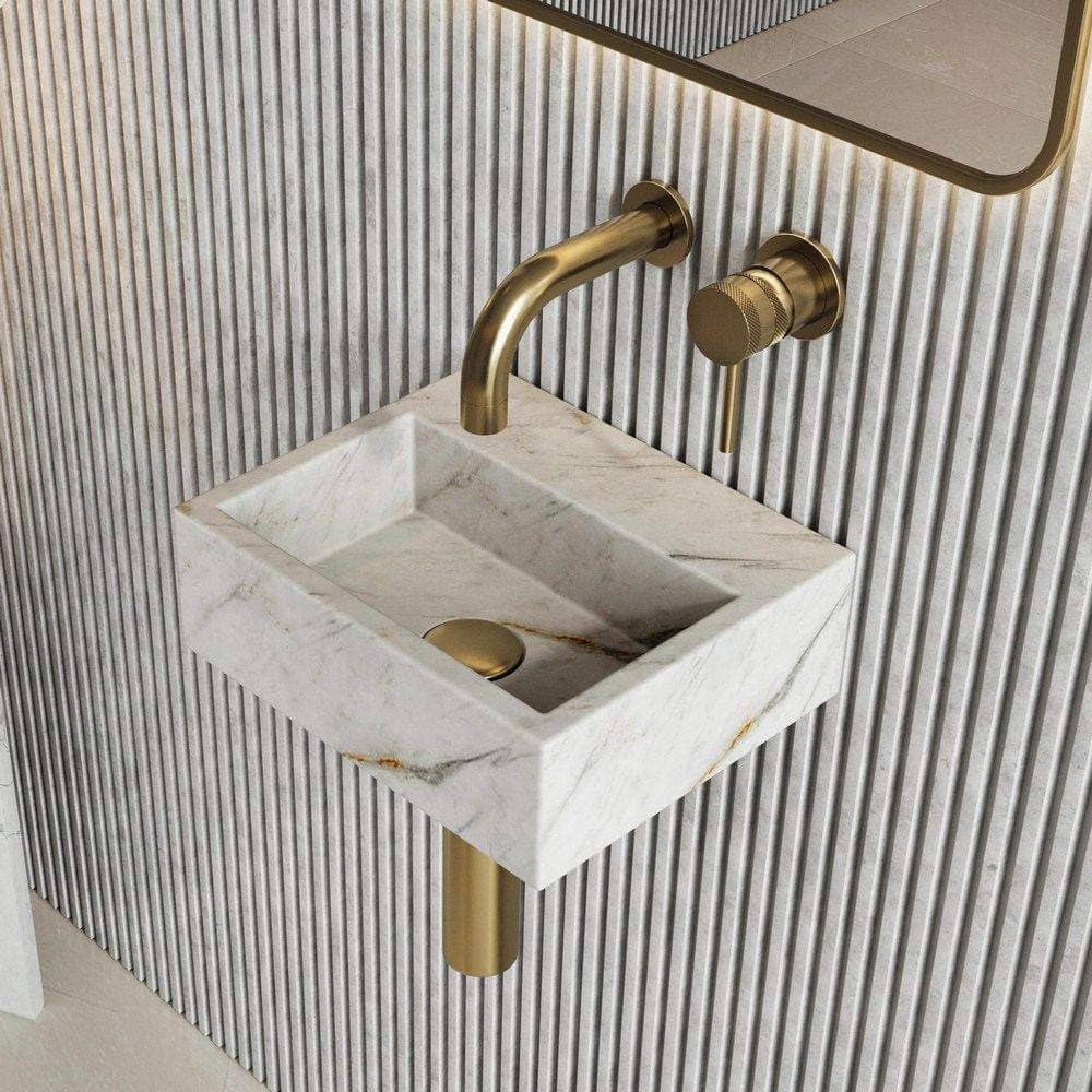 Scudo Sanctuary Arabescato Carrara Cloakroom Wall Hung Marble Basin