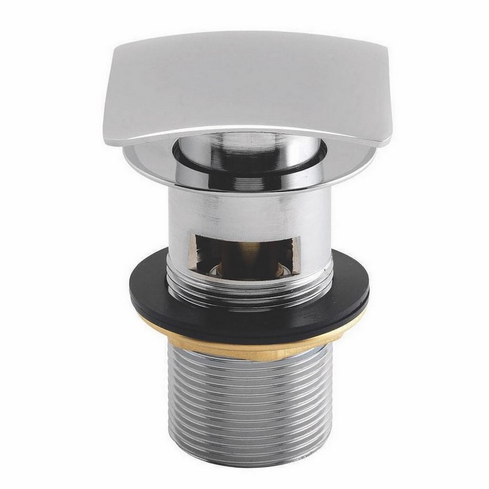 Scudo Squared Dome Slotted Sprung Basin Waste in Chrome