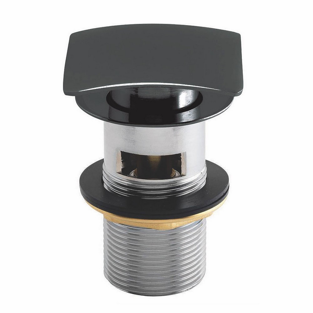 Scudo Squared Dome Slotted Sprung Basin Waste in Matt Black
