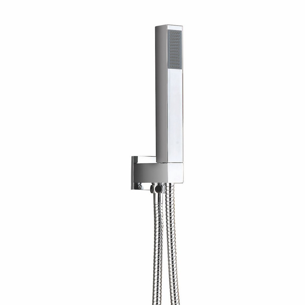 Scudo Squared Outlet Elbow with Shower Hose and Handset in Chrome (1)