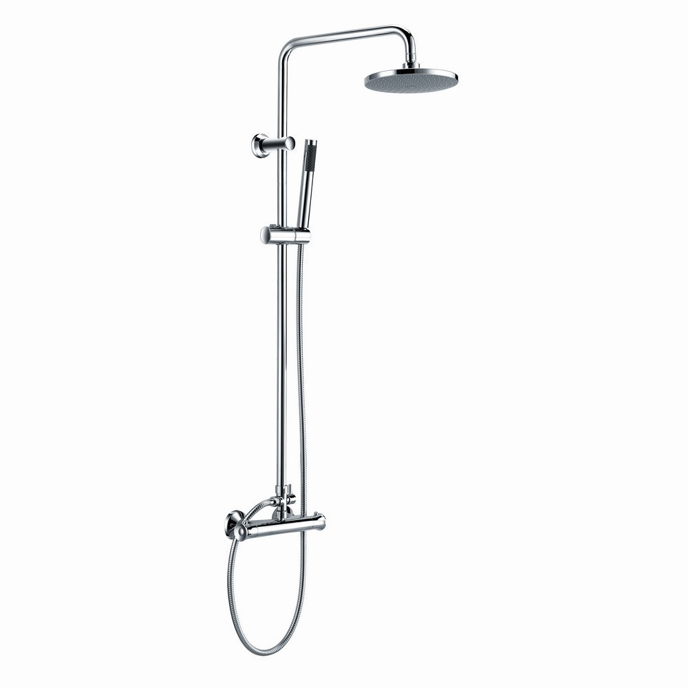 Scudo Tidy Round Thermostatic Bar Valve with Riser Rail in Chrome (1)