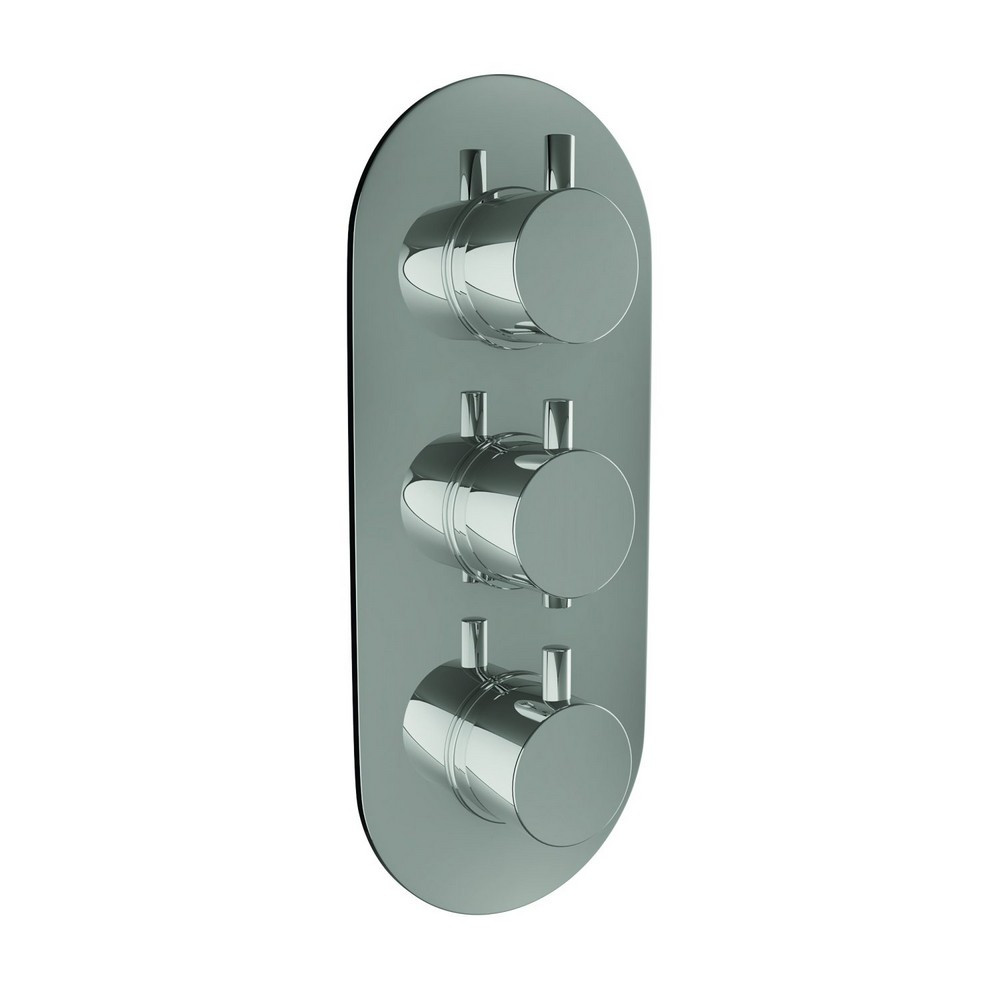 Scudo Triple Oval Concealed Shower Valve with Diverter in Chrome (1)