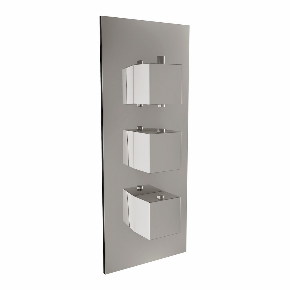 Scudo Triple Squared Handle Concealed Shower Valve in Chrome (1)