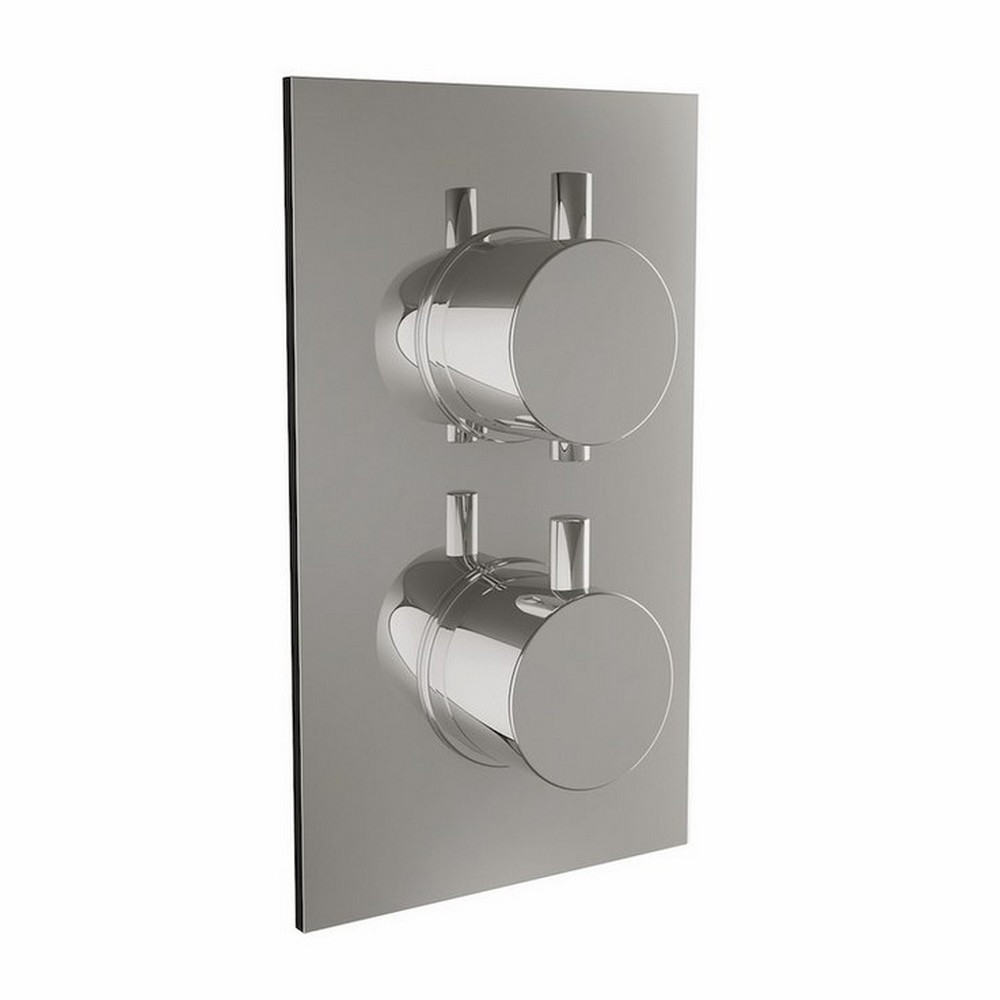 Scudo Twin Rounded Handle Concealed Shower Valve in Chrome (1)