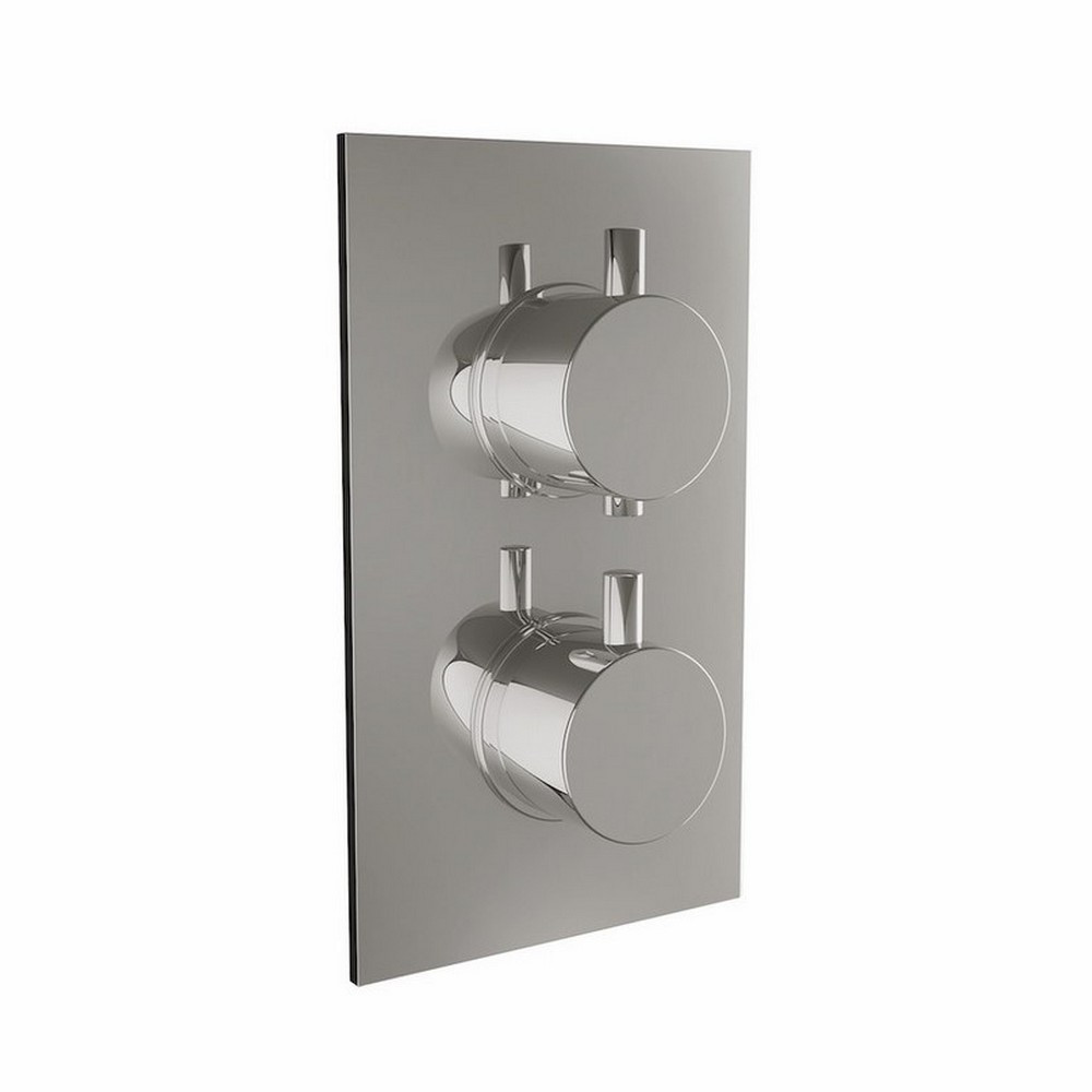 Scudo Twin Rounded Handle Concealed Shower Valve with Diverter in Chrome (1)