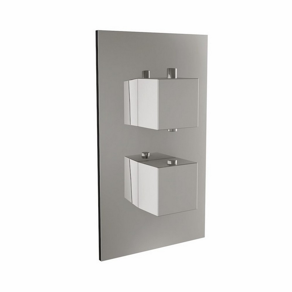 Scudo Twin Squared Handle Concealed Shower Valve in Chrome (1)