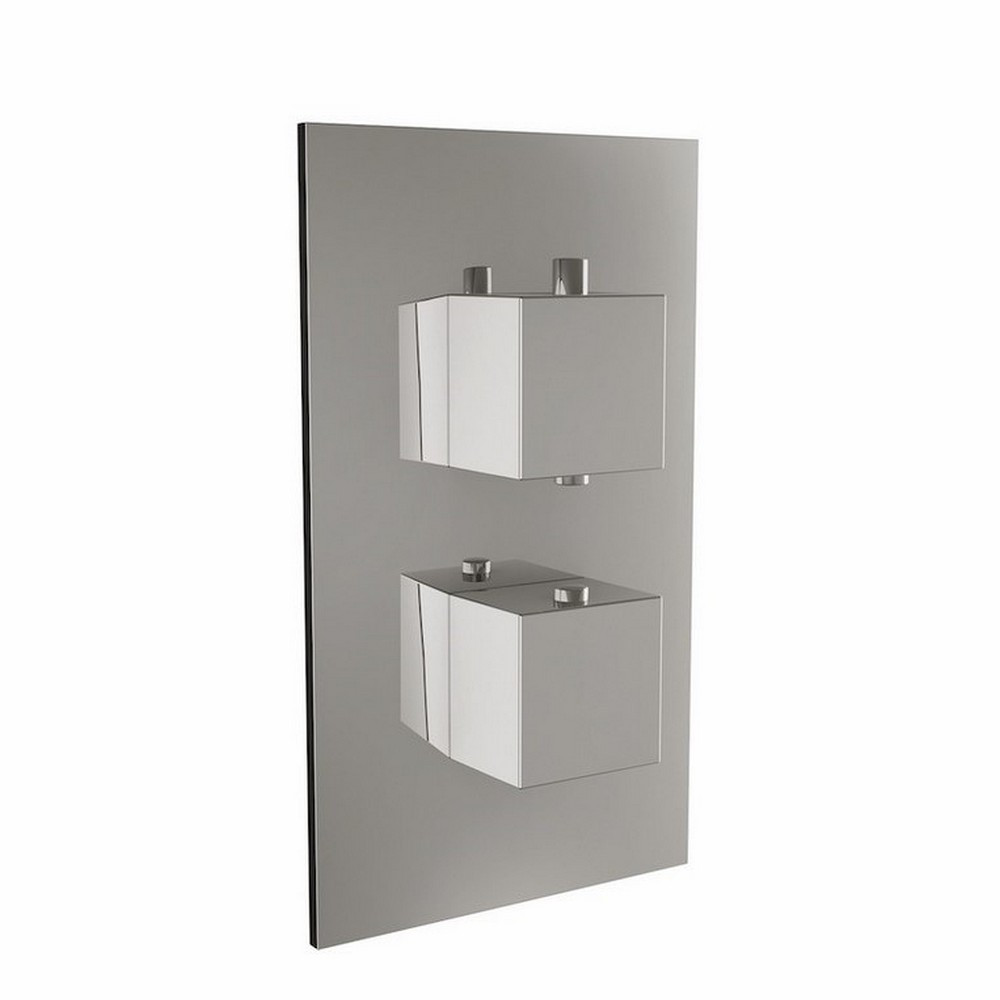 Scudo Twin Squared Handle Concealed Shower Valve with Diverter in Chrome (1)
