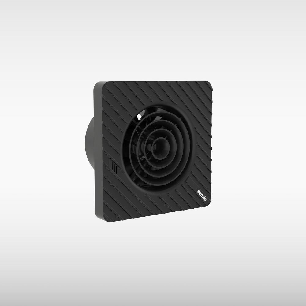 Sensio Drax 100mm Black Wall Ventilation Fan