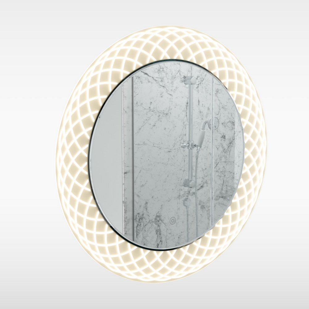 Sensio Spiro 800mm Round Etched LED Bathroom Mirror