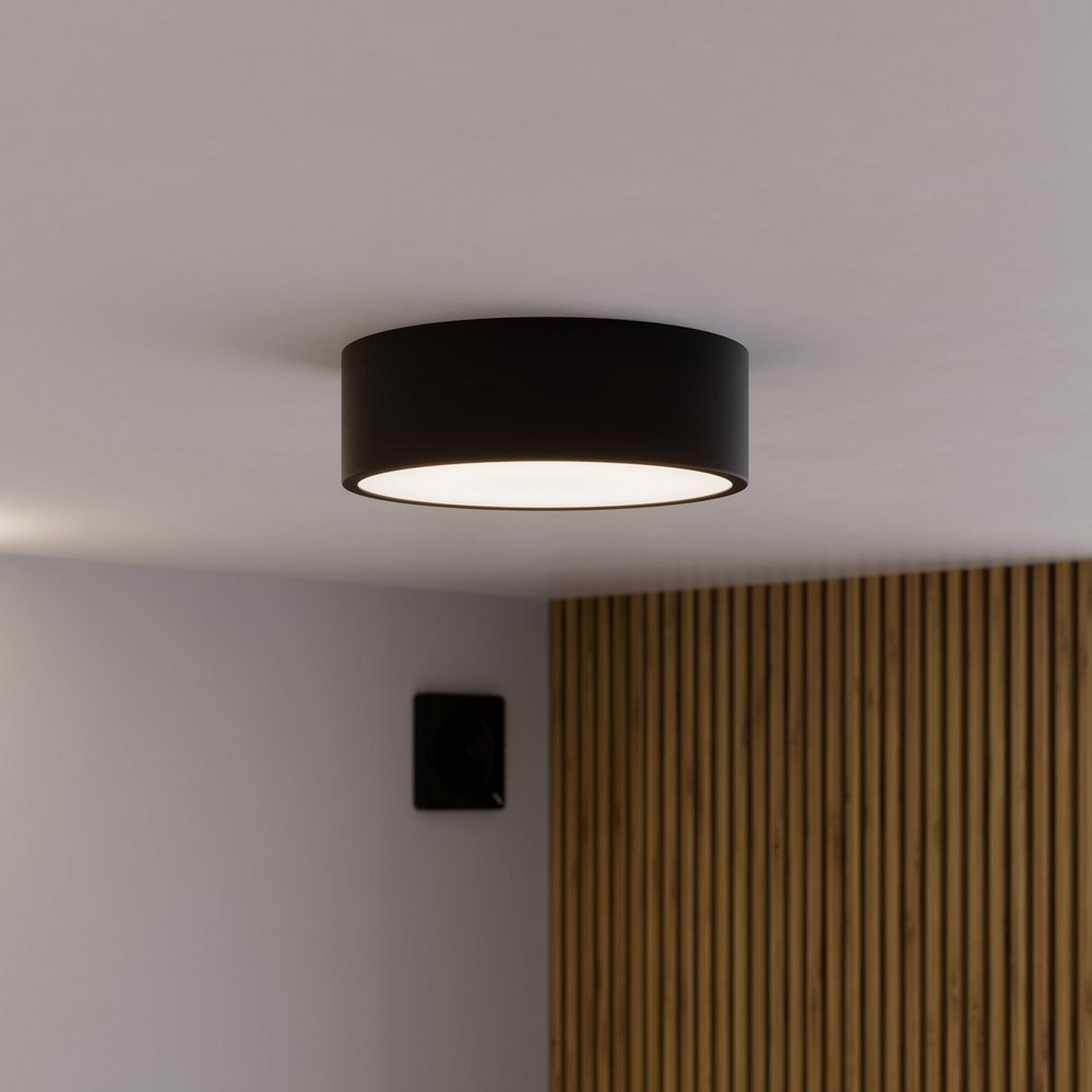 Sensio Zala Round Black Bathroom Ceiling Light
