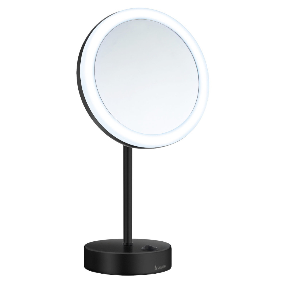 Smedbo Battery Shaving & Makeup Mirror With LED Technology Black
