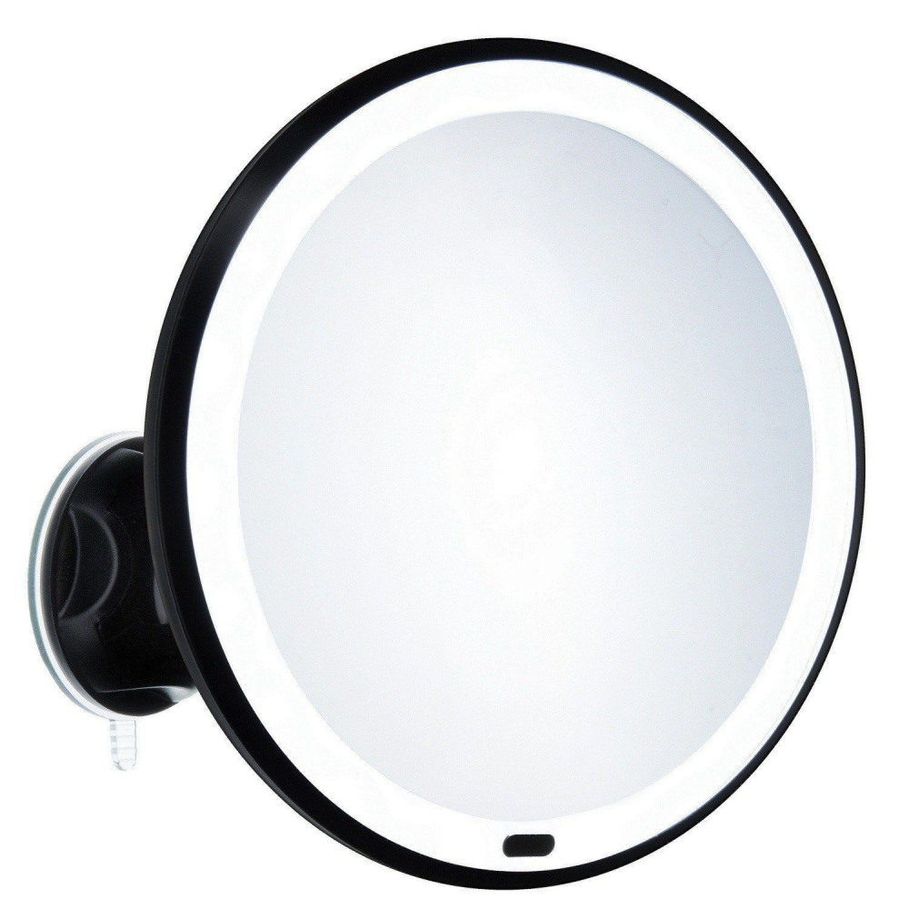Smedbo Beslagsboden Black 200mm LED Makeup Mirror with Suction Cup