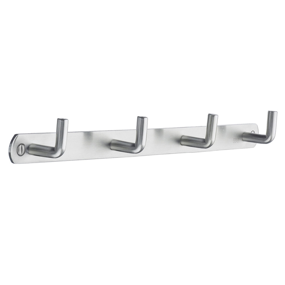 Smedbo Beslagsboden Brushed Stainless Steel Quadruple Coat Rack