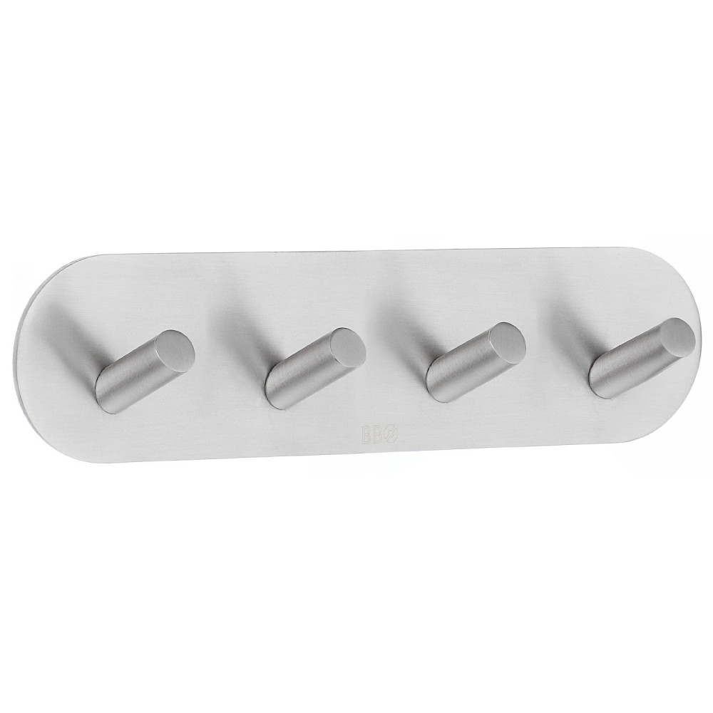 Smedbo Beslagsboden Design Self Adhesive Brushed Quadruple Hook