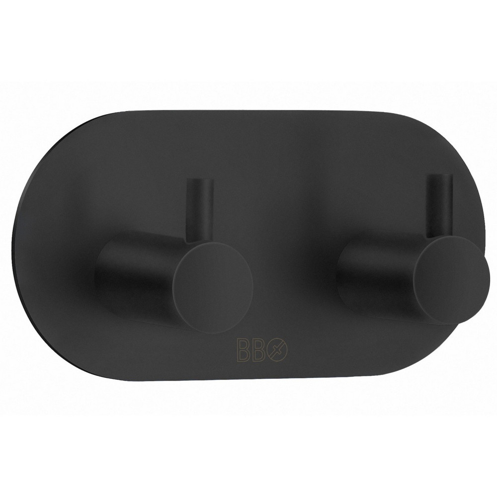 Smedbo Beslagsboden Design Self Adhesive Double Hook in Black