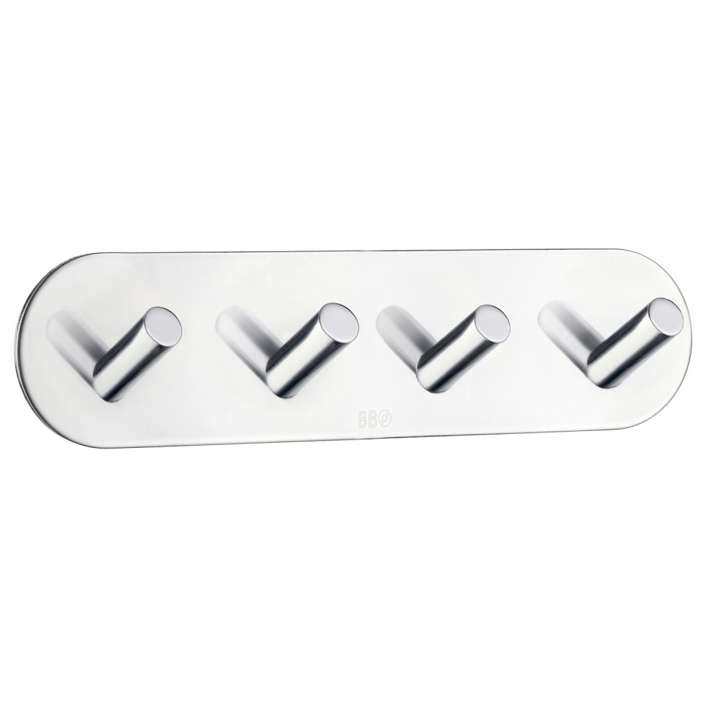 Smedbo Beslagsboden Design Self Adhesive Polished Quadruple Hook