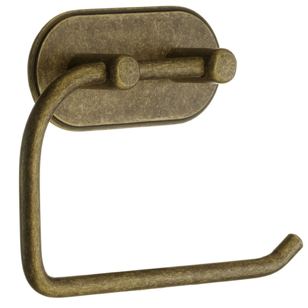 Smedbo Beslagsboden Design Self Adhesive Toilet Roll Holder in Antique Brass