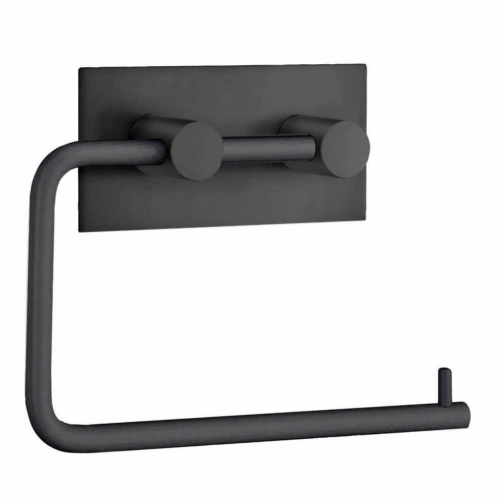 Smedbo Beslagsboden Design Square Self Adhesive Black Toilet Roll Holder