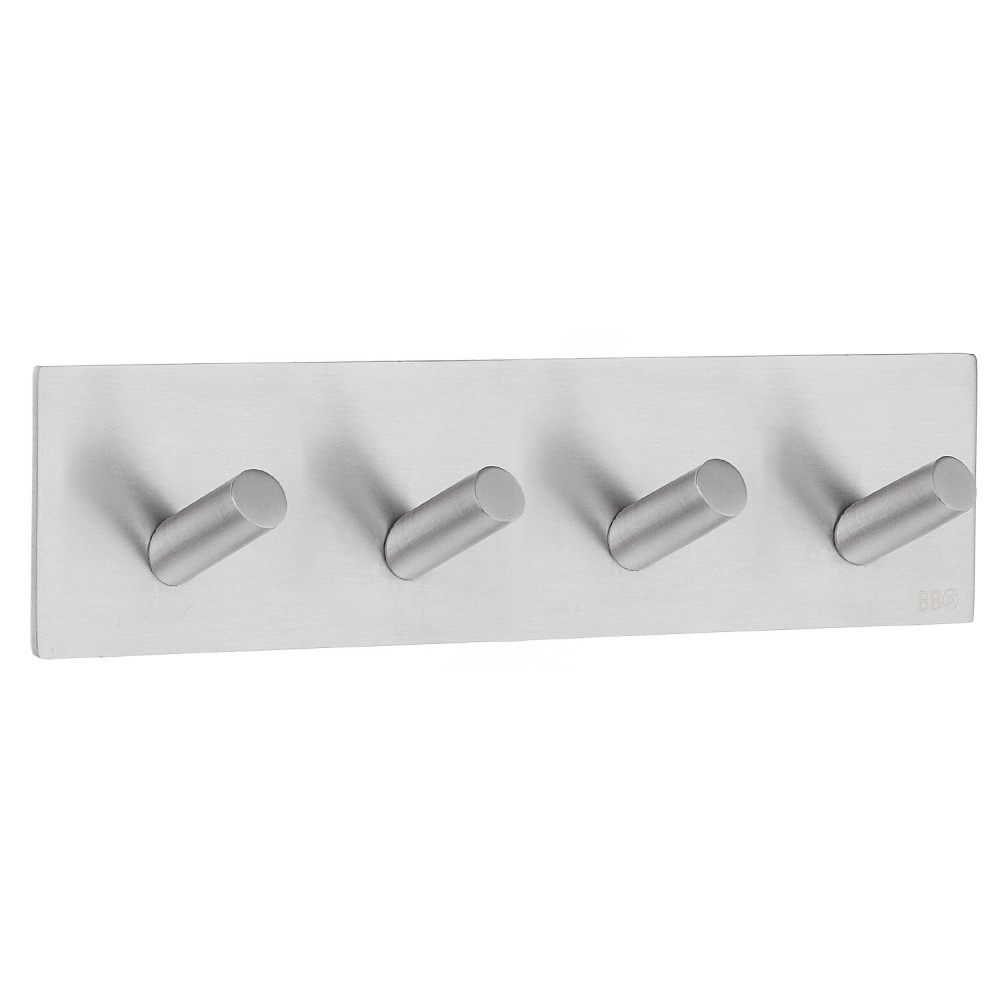 Smedbo Beslagsboden Design Square Self Adhesive Brushed Quadruple Hook