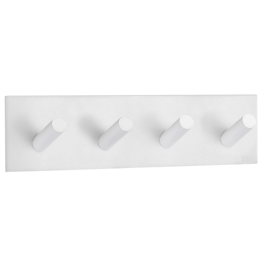 Smedbo Beslagsboden Design Square Self Adhesive White Quadruple Hook