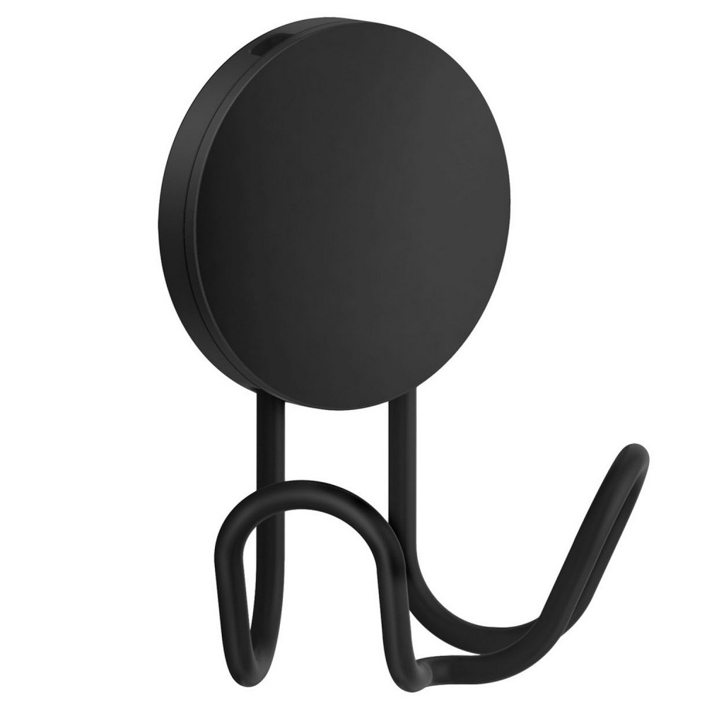 Smedbo Beslagsboden Puck Self Adhesive Black Double Bathroom Hook
