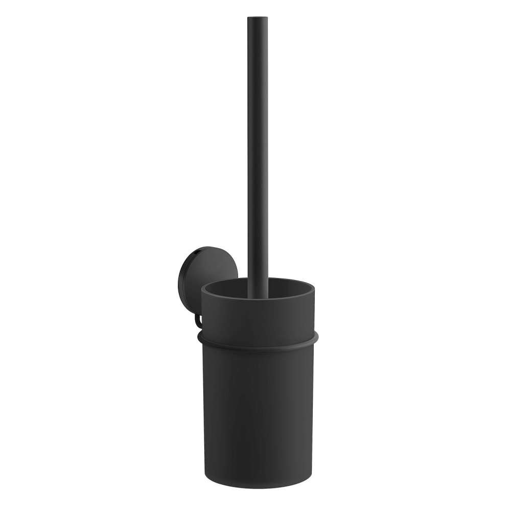 Smedbo Beslagsboden Puck Self Adhesive Black Toilet Brush and Holder