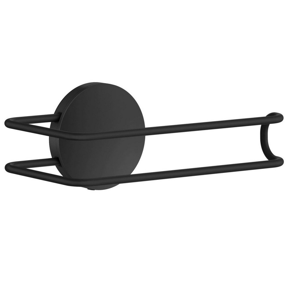 Smedbo Beslagsboden Puck Self Adhesive Black Toilet Roll Holder