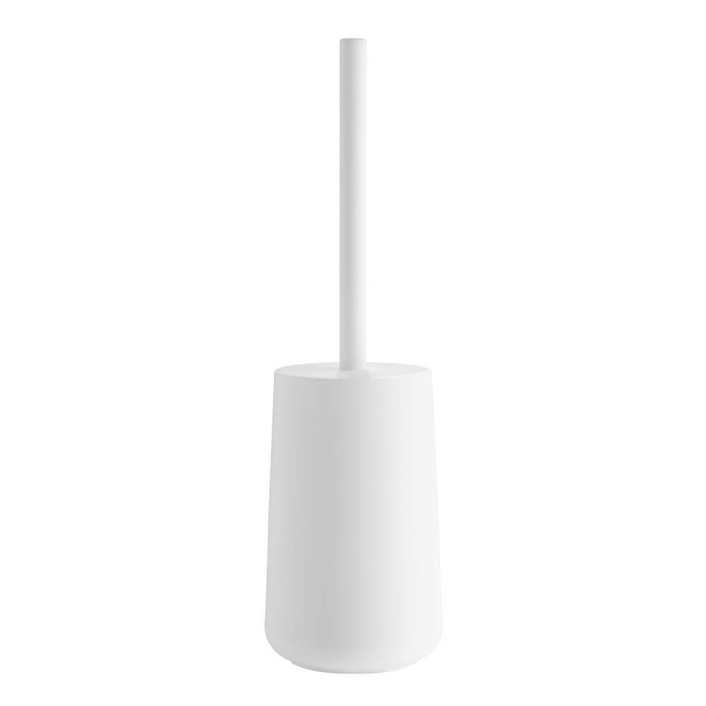 Smedbo Beslagsboden Satin Freestanding White Toilet Brush and Holder