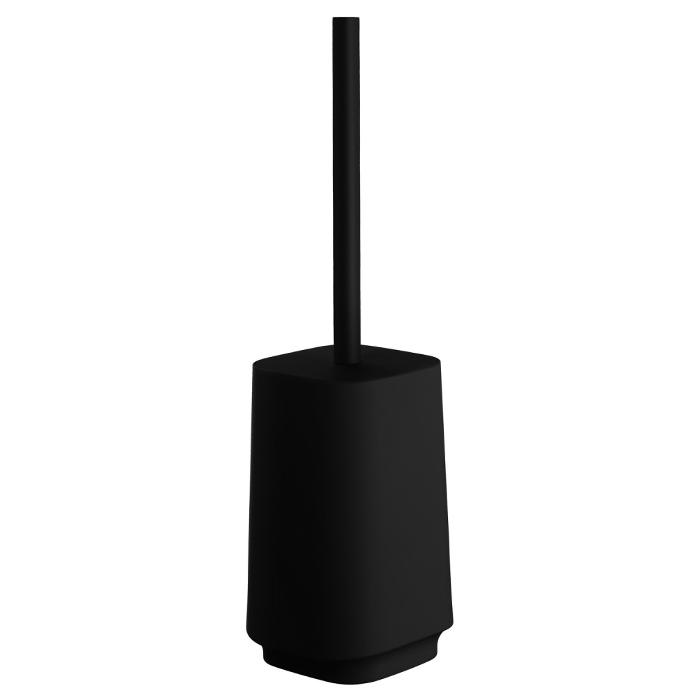Smedbo Beslagsboden Satin Square Black Freestanding Toilet Brush and Holder