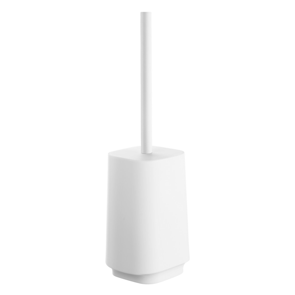 Smedbo Beslagsboden Satin Square White Freestanding Toilet Brush and Holder