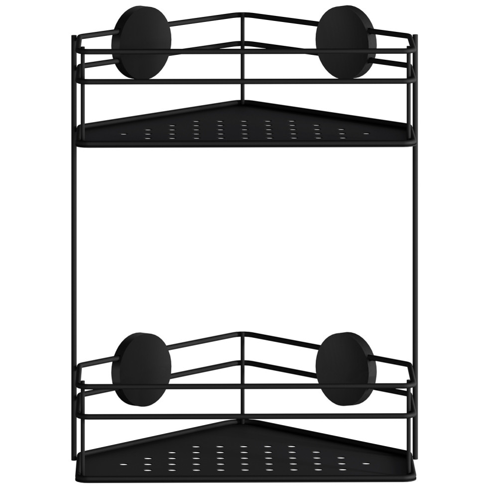 Smedbo Beslagsboden Self Adhesive Black Double Corner Shower Basket