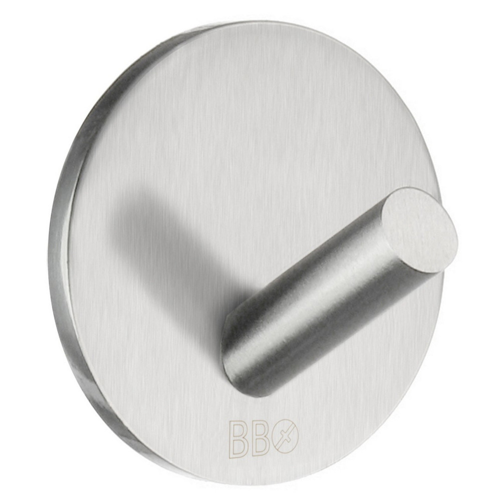 Smedbo Beslagsboden Self Adhesive Brushed Single Hooks Pack of Four