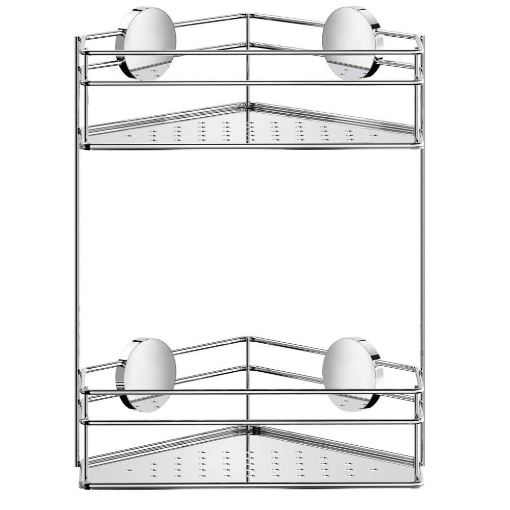 Smedbo Beslagsboden Self Adhesive Chrome Double Corner Shower Basket