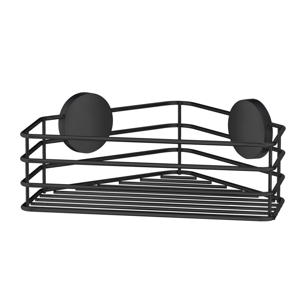Smedbo Beslagsboden Self Adhesive Single Corner Shower Basket in Black